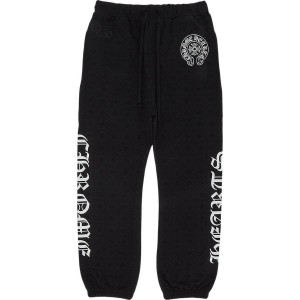 Black Chrome Hearts All Over Monogram Horseshoe Logo Sweatpants | Ej82-fn32