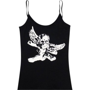 Black Chrome Hearts Foti Skull Cami Tank Top | bb99-Rz42