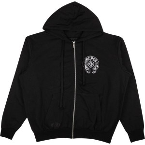 Black Chrome Hearts Los Angeles Zip-Up Hoodie Sweatshirt | ac64-iX16