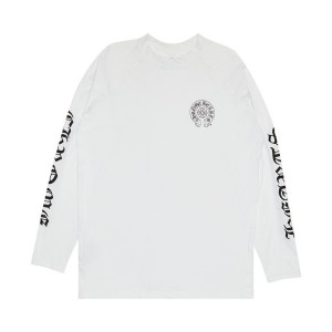 White Chrome Hearts Long-Sleeve Rash Guard | VA74-oJ35