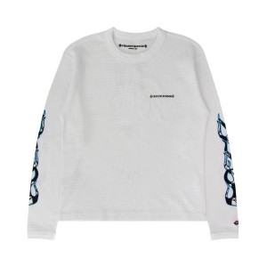 White Chrome Hearts Matty Boy Sinister Thermal Long-Sleeve Top | KH61-Kn34