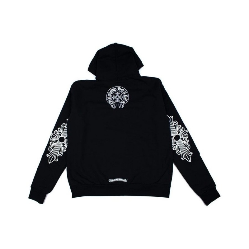 Black Chrome Hearts Single Floral T Logo Hoodie | EL63-GK97