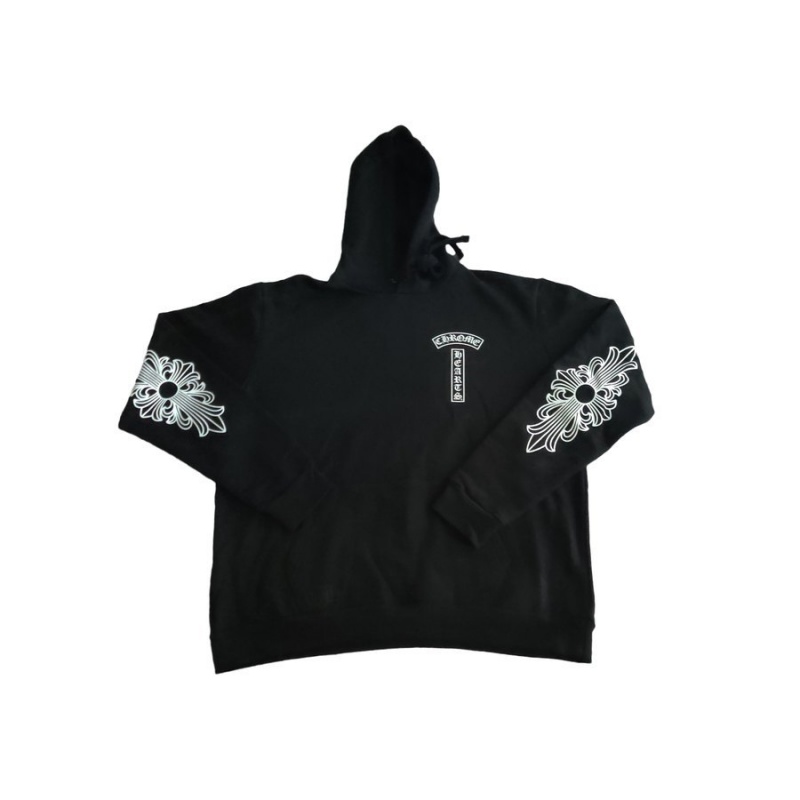 Black Chrome Hearts Single Floral T Logo Hoodie | EL63-GK97