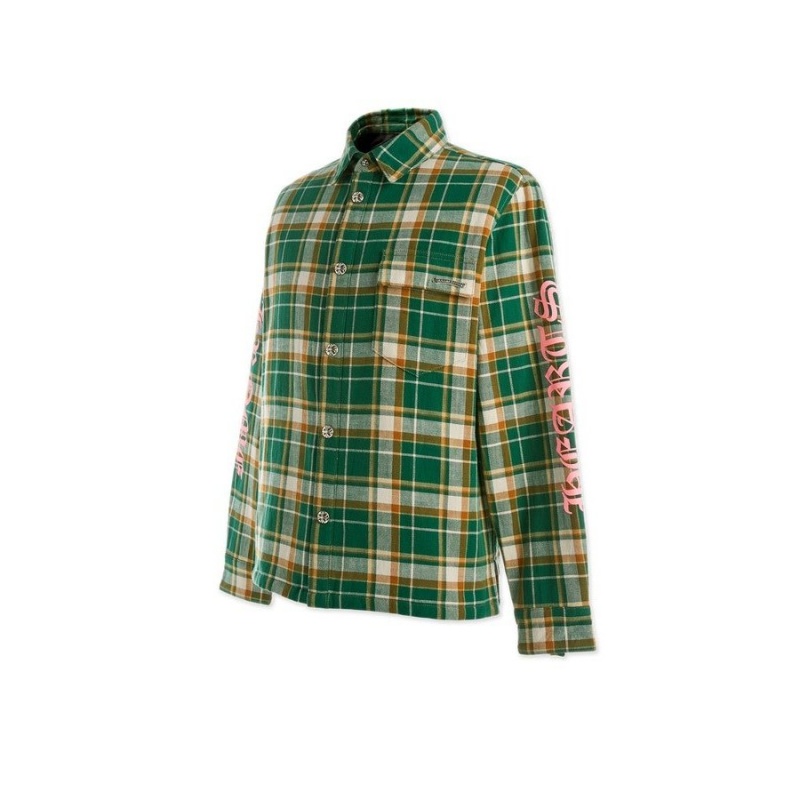 Green Chrome Hearts CH Flannel | cs85-Uu39