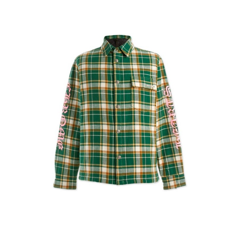 Green Chrome Hearts CH Flannel | cs85-Uu39