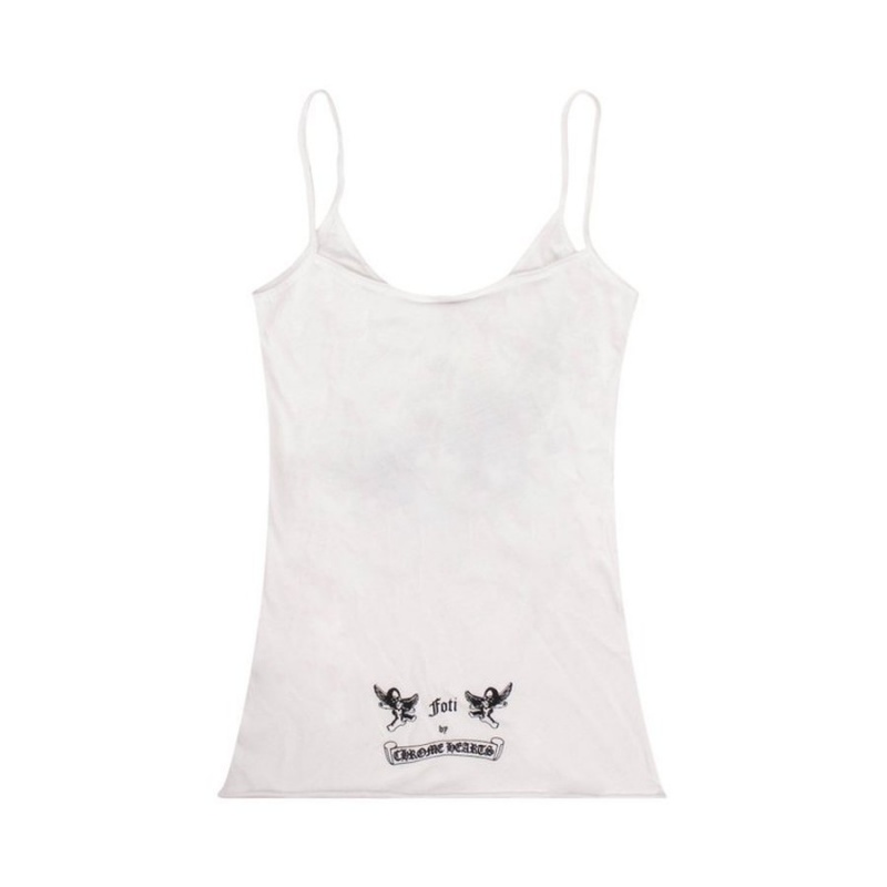 White Chrome Hearts Foti Skull Cami Tank Top | Hw58-te48